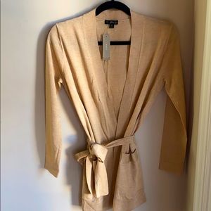 J crew %100 merino wool belted cardigan size XS